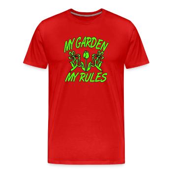 Garden - Men's Premium Organic T-Shirt - red - Front - Damien (186cm)