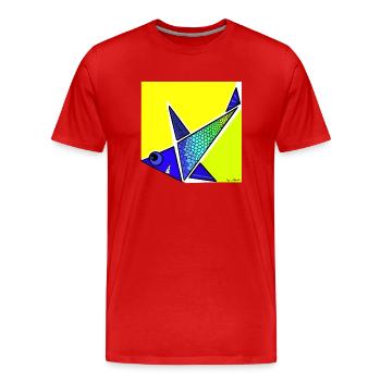 Mr fish - T-shirt bio Premium Homme - rouge - Devant - Damien (186cm)