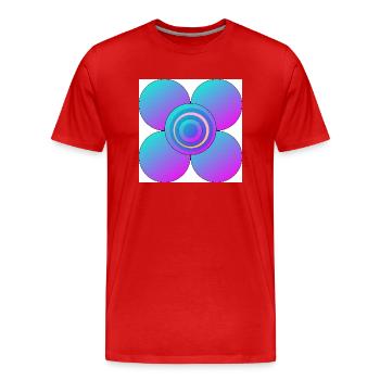 Fleur colorée - T-shirt bio Premium Homme - rouge - Devant - Damien (186cm)