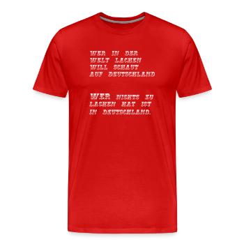 Lächerlich - Männer Premium Bio T-Shirt - Rot - Vorne - Damien (186cm)