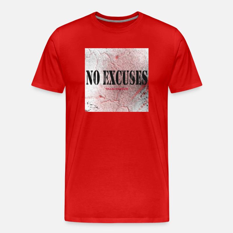 No Excuses, Train Harder! - Männer Premium Bio T-Shirt - Rot