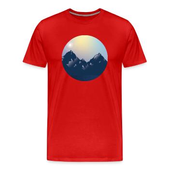 Mountains in a circle - Men's Premium Organic T-Shirt - red - Front - Damien (186cm)
