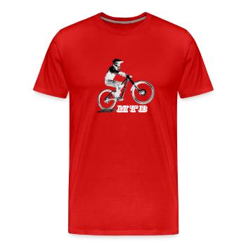 vtt mtb downhill - T-shirt bio Premium Homme - rouge - Devant - Damien (186cm)