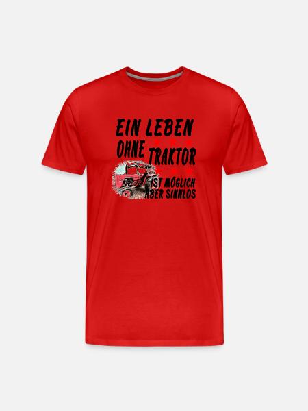 Traktor - Männer Premium Bio T-Shirt - Rot