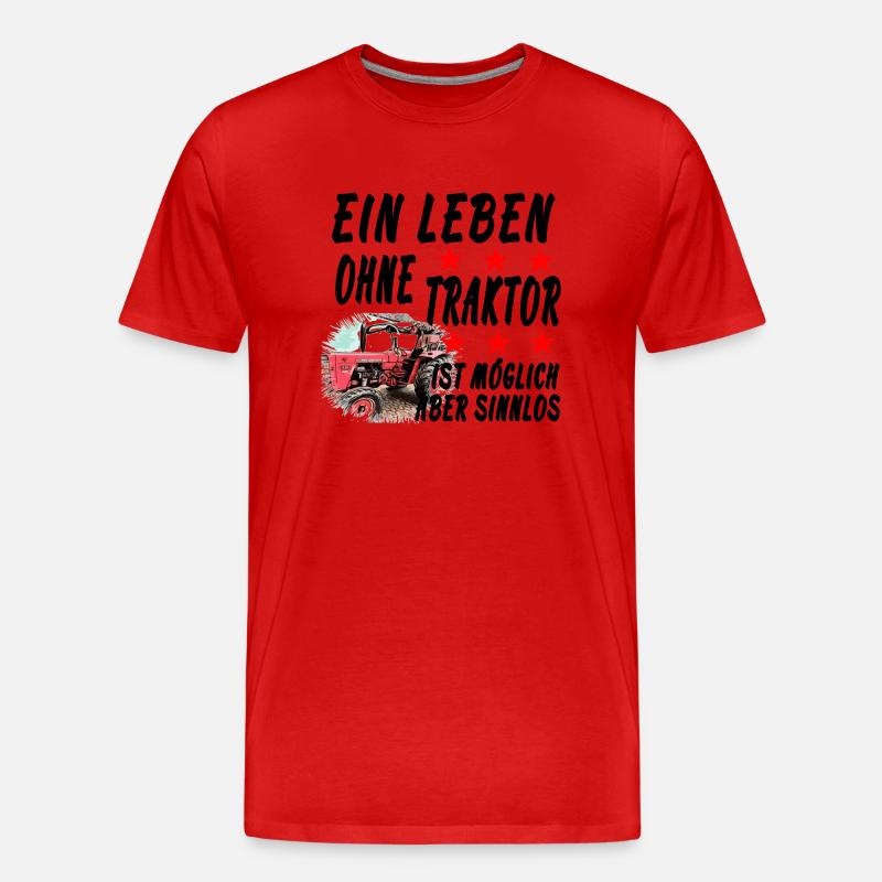 Traktor - Männer Premium Bio T-Shirt - Rot