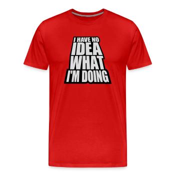 Aucune idée - T-shirt bio Premium Homme - rouge - Devant - Damien (186cm)