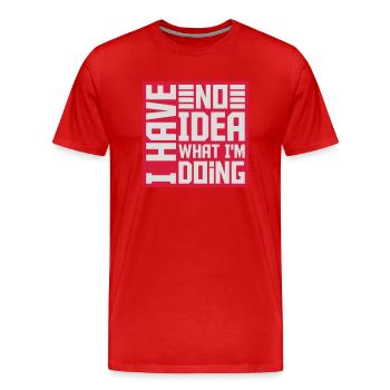 Aucune idée - T-shirt bio Premium Homme - rouge - Devant - Damien (186cm)