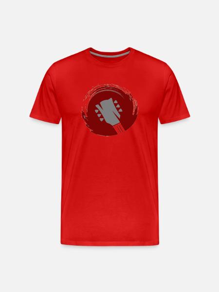 Guitarneck in Circle - Men's Premium Organic T-Shirt - red