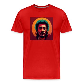 Croquis de graffiti rastafari - T-shirt bio Premium Homme - rouge - Devant - Damien (186cm)