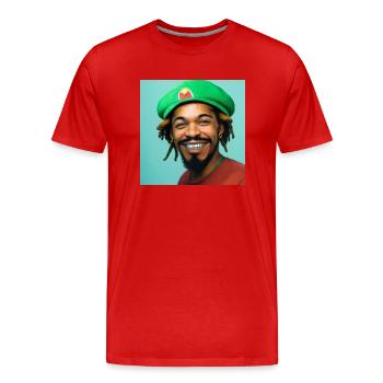 Portrait rastafari - T-shirt bio Premium Homme - rouge - Devant - Damien (186cm)