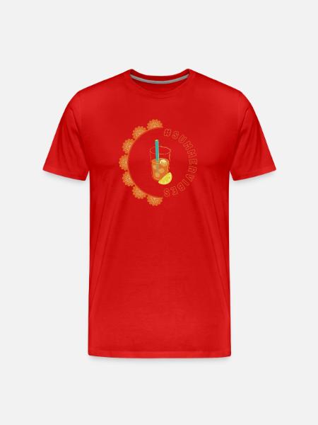 Summer vibes - Peach Design - Men's Premium Organic T-Shirt - red