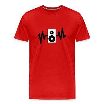 Haut-parleur - T-shirt bio Premium Homme - rouge - Devant - Damien (186cm)