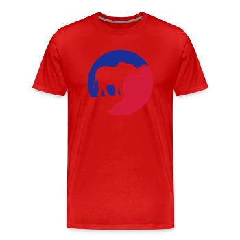 Falaise Silhouette d’éléphant de pleine lune - T-shirt bio Premium Homme - rouge - Devant - Damien (186cm)