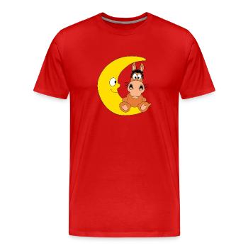 MOND - PFERD - PONY - TIERISCH - TIER - Männer Premium Bio T-Shirt - Rot - Vorne - Damien (186cm)