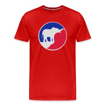 Elephant Silhouette Cliff Moon - T-shirt bio Premium Homme - rouge - Devant - Damien (186cm)