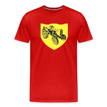 Tractor - Men's Premium Organic T-Shirt - red - Front - Damien (186cm)