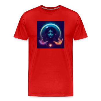 Magical Aquarius - Männer Premium Bio T-Shirt - Rot - Vorne - Damien (186cm)