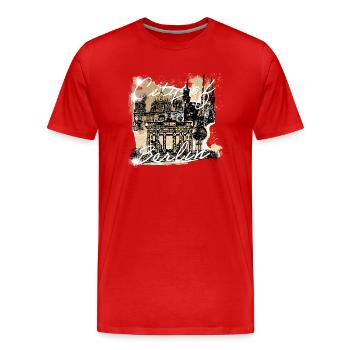 City of Berlin - Men's Premium Organic T-Shirt - red - Front - Damien (186cm)