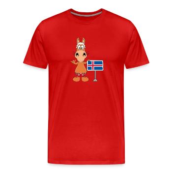 PFERD - PONY - ISLAND - ISLÄNDER - ISLAND - SHAKA - Männer Premium Bio T-Shirt - Rot - Vorne - Damien (186cm)