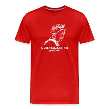 Queen Elizabeth II died 96 years - Men's Premium Organic T-Shirt - red - Front - Damien (186cm)