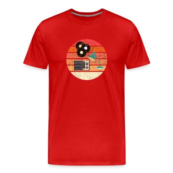 vintage life vie retro - T-shirt bio Premium Homme - rouge - Devant - Damien (186cm)