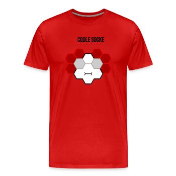 Coole Socke - Männer Premium Bio T-Shirt - Rot - Vorne - Damien (186cm)