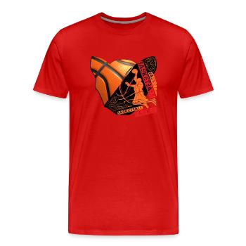 basket-ball - T-shirt bio Premium Homme - rouge - Devant - Damien (186cm)