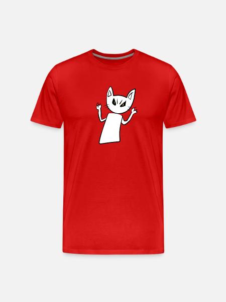 Cat creepy angry angry animal - Men's Premium Organic T-Shirt - red