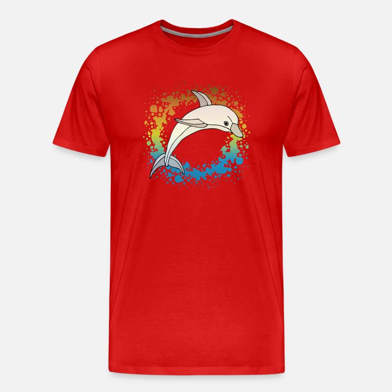 Delfin - Männer Premium Bio T-Shirt - Rot