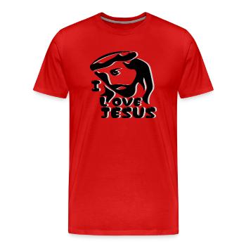 i love jesus - Men's Premium Organic T-Shirt - red - Front - Damien (186cm)