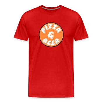 Pizza - Männer Premium Bio T-Shirt - Rot - Vorne - Damien (186cm)