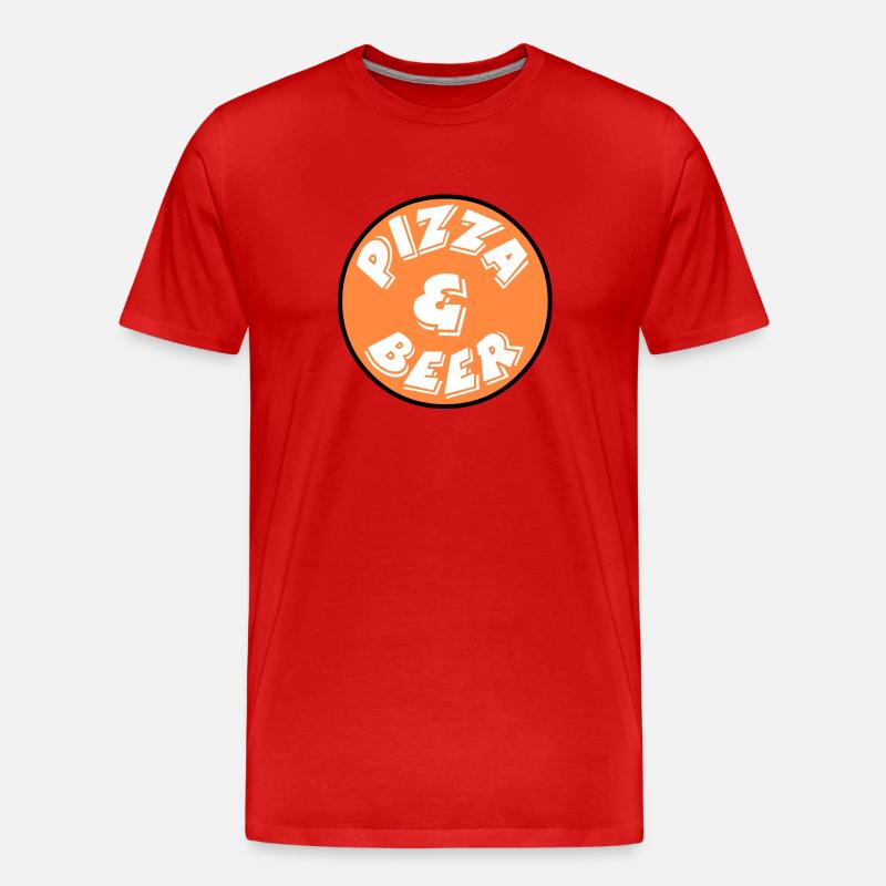 Pizza - Männer Premium Bio T-Shirt - Rot