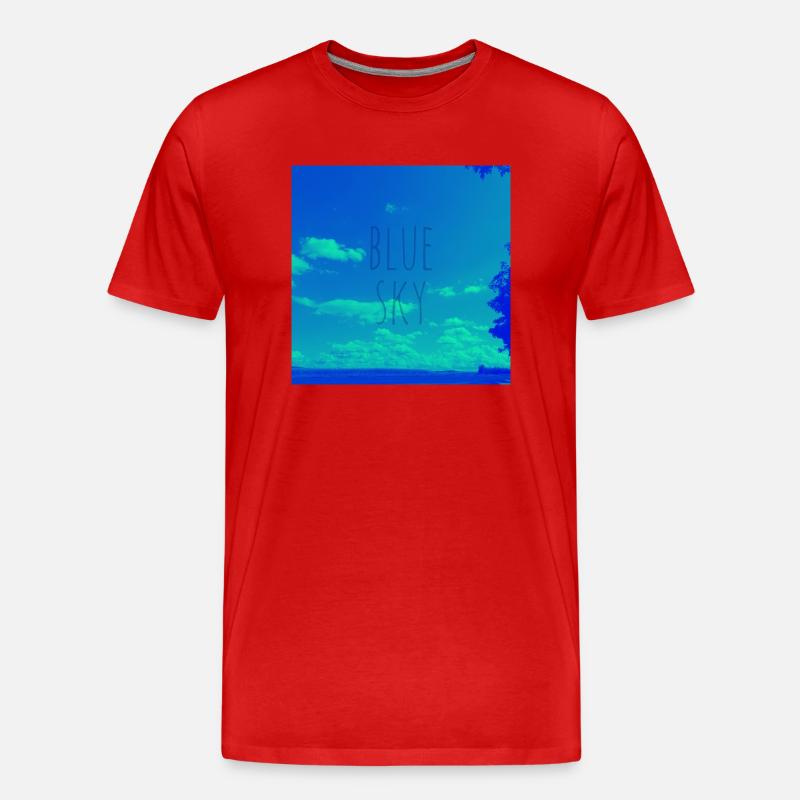 Blue sky - Männer Premium Bio T-Shirt - Rot