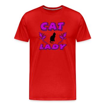 Chat - T-shirt bio Premium Homme - rouge - Devant - Damien (186cm)