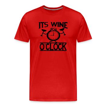Its Wine o´ Clock - Männer Premium Bio T-Shirt - Rot - Vorne - Damien (186cm)