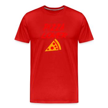 Pizza - T-shirt bio Premium Homme - rouge - Devant - Damien (186cm)