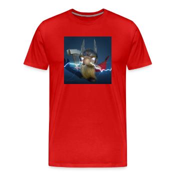 XList Wikingergott Thor - Männer Premium Bio T-Shirt - Rot - Vorne - Damien (186cm)