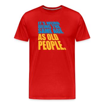 être âgé - T-shirt bio Premium Homme - rouge - Devant - Damien (186cm)