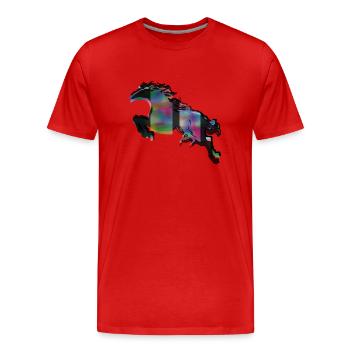Cheval - T-shirt bio Premium Homme - rouge - Devant - Damien (186cm)