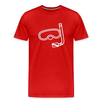 Équipement de plongée sous-marine et flagg - T-shirt bio Premium Homme - rouge - Devant - Damien (186cm)