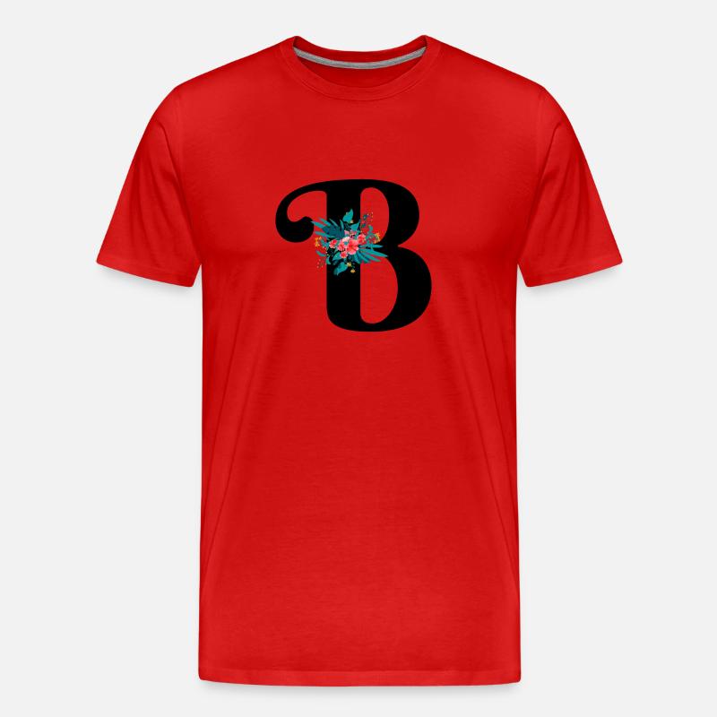 Buchstabe B geblüht - Männer Premium Bio T-Shirt - Rot