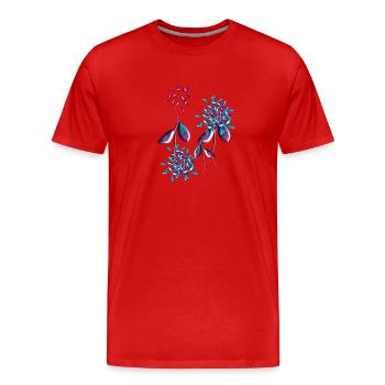 fleurs plante fleur plante symbole - T-shirt bio Premium Homme - rouge - Devant - Damien (186cm)