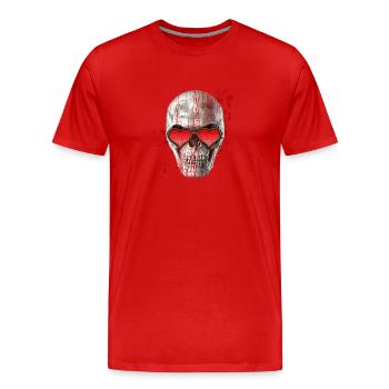 Love skull - Männer Premium Bio T-Shirt - Rot - Vorne - Damien (186cm)