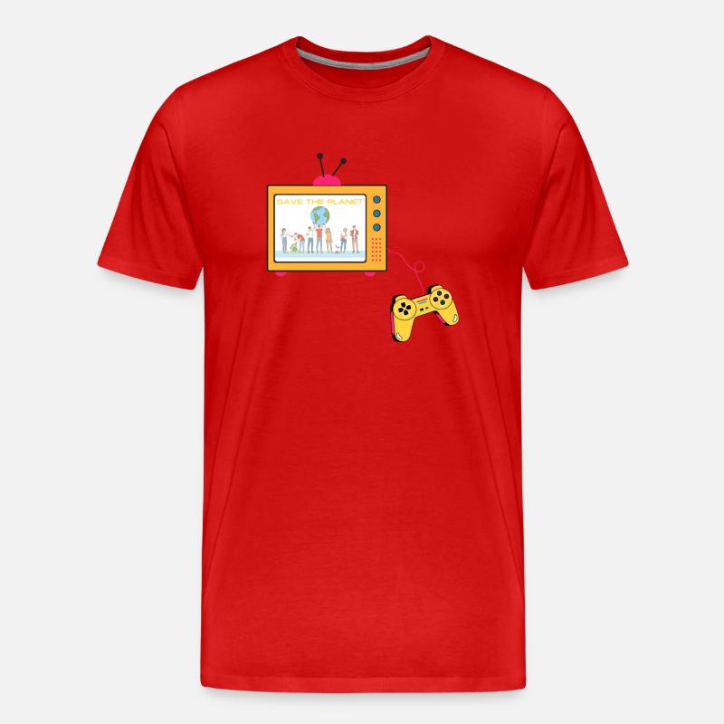Save the Planet - Männer Premium Bio T-Shirt - Rot
