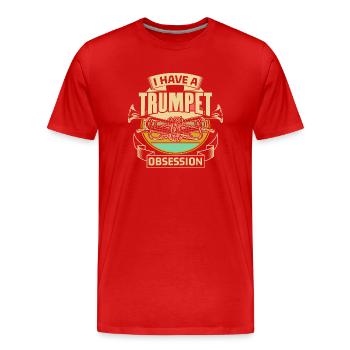 Trompette Trompette Trompette Chapelle Cadeau - T-shirt bio Premium Homme - rouge - Devant - Damien (186cm)
