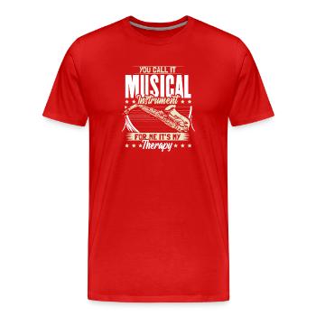 Saxophon Orchester Musik Geschenkidee - Männer Premium Bio T-Shirt - Rot - Vorne - Damien (186cm)