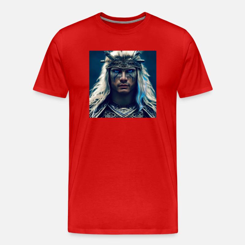 Krieger Vicking - Männer Premium Bio T-Shirt - Rot