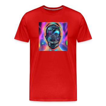 Colorful wild extraordinary party motif - Men's Premium Organic T-Shirt - red - Front - Damien (186cm)