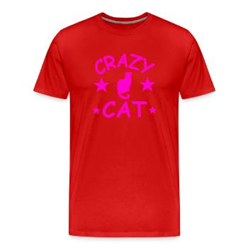 Chat - T-shirt bio Premium Homme - rouge - Devant - Damien (186cm)