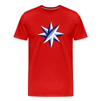 blue star glossy symbol - Men's Premium Organic T-Shirt - red - Front - Damien (186cm)